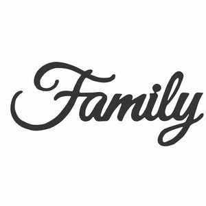 Family Script Metal Cut Wall Décor